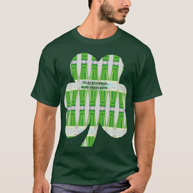 T-shirt Shamrock de la bière verte St. Patrick (Devant)