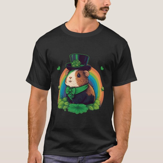 T-shirt Shamrock de porc de Guinée verte sur Jour de la Sa (Devant)