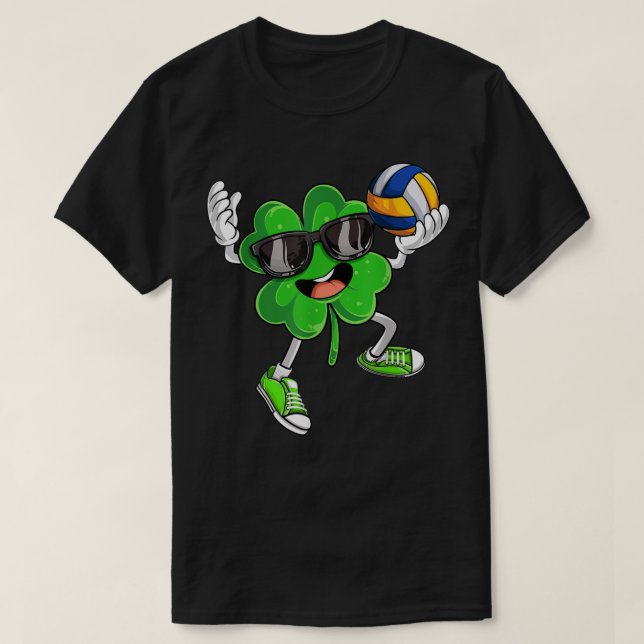 T-shirt Shamrock de volleyball Lucky Clover St patrick irl (Design devant)