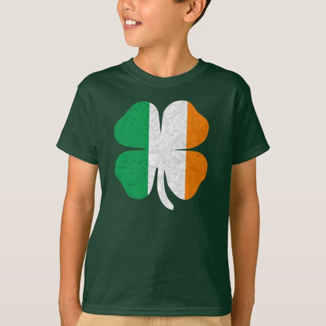 T-shirt Shamrock du drapeau irlandais (Devant)