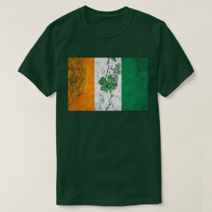 T-shirt Shamrock du drapeau irlandais (en détresse)