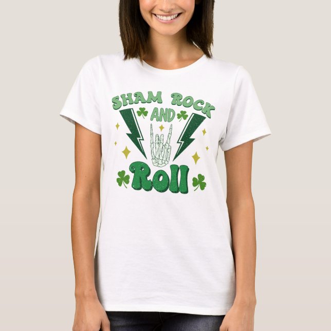 T-shirt Shamrock Et Roll St Patrick's Day (Devant)