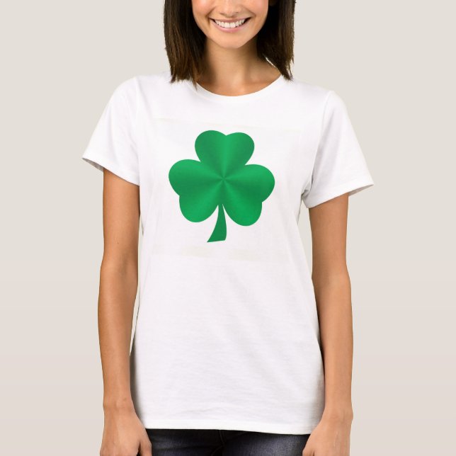 T-shirt Shamrock féminin en satin vert (Devant)
