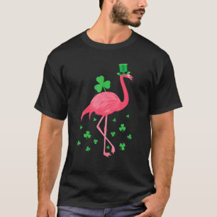 T-shirt Shamrock Flamant rose Leprechaun Jour de la Saint 