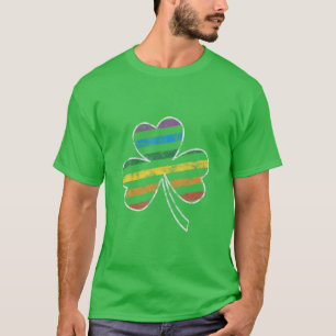 T-shirt SHAMROCK gay pride FLAG LGBT Jour de la Saint Patr