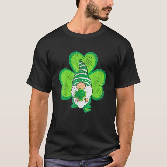 T-shirt Shamrock Gnome Clover Joyeux St Patrick Day (Devant)