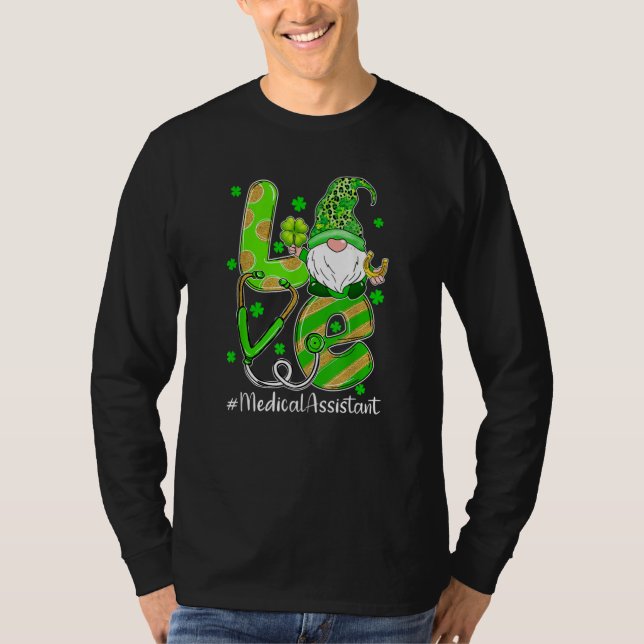 T-shirt Shamrock Gnome Love Medical Assistant St Patricks  (Devant)