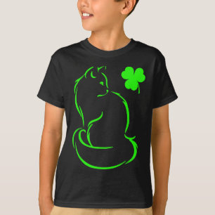 T-shirt Shamrock Green Chat Jour de la Saint Patrick Amour