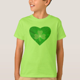 T-shirt Shamrock Heart vêtements américains de base t-shir