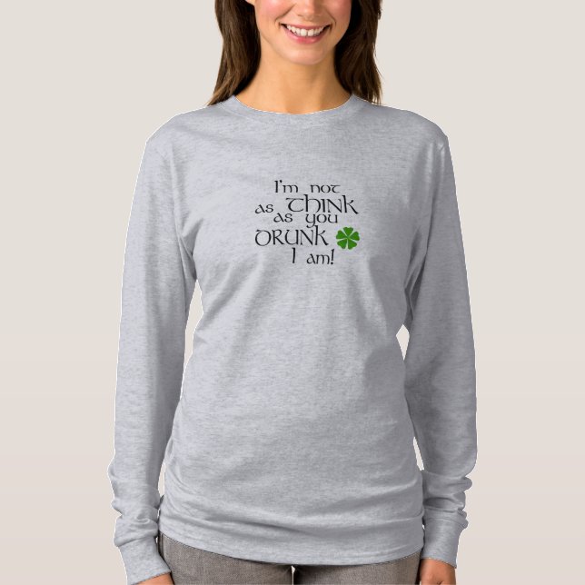 T-shirt Shamrock Humour-vert ivre (Devant)