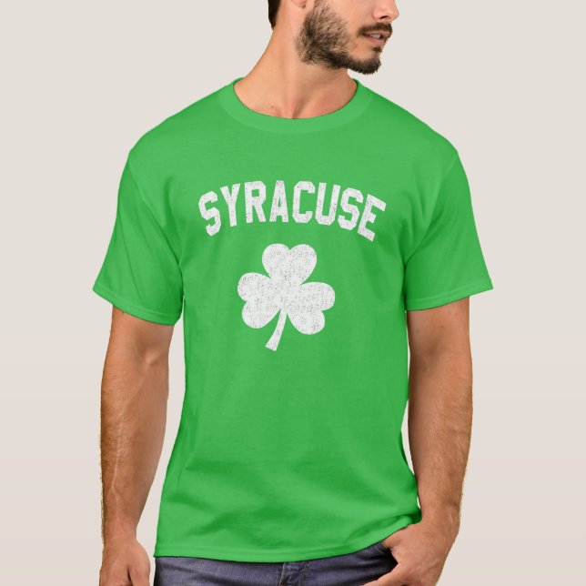 T-shirt Shamrock irlandais américain Syracuse Jour de la S (Devant)
