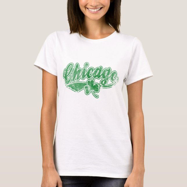 T-shirt Shamrock irlandais de Chicago (Devant)