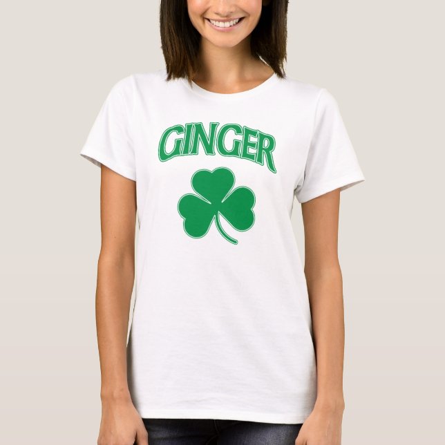 T-shirt Shamrock irlandais de gingembre (Devant)