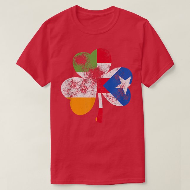 T-shirt Shamrock irlandais de Porto Rico Porto Rico Drapea (Design devant)