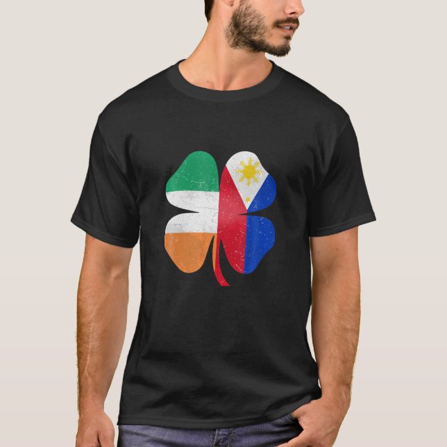 T-shirt Shamrock irlandais philippin Philippines Irlande S (Devant)