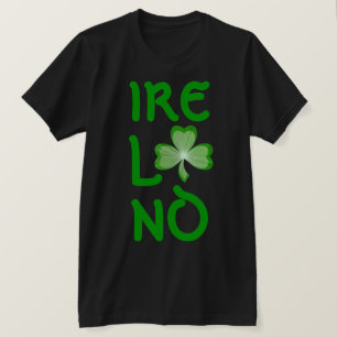 T-shirt shamrock "Irlande" vertical noir