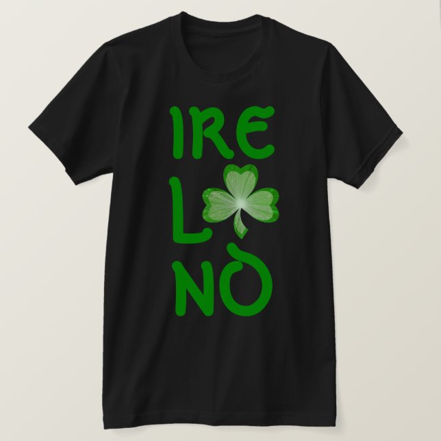 T-shirt shamrock "Irlande" vertical noir (Design devant)