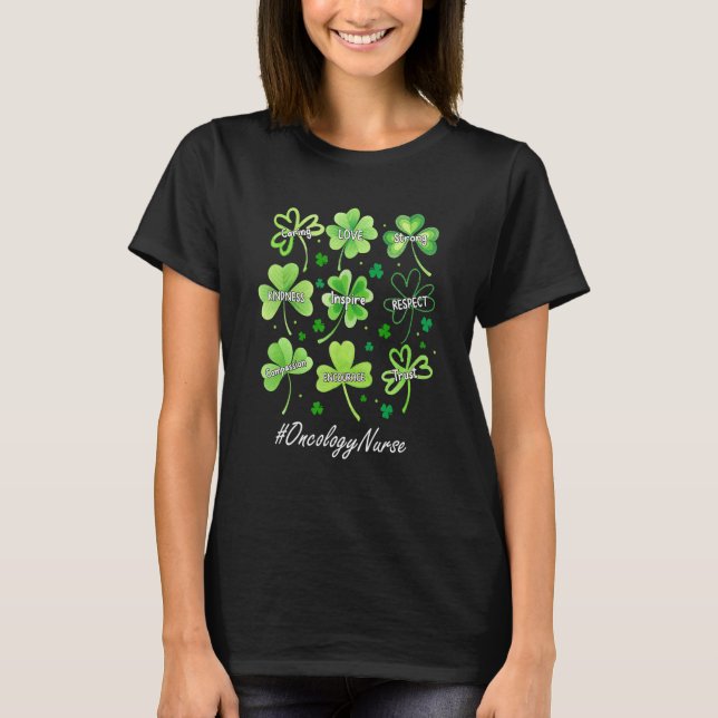 T-shirt Shamrock Love Inspire Oncology Nurse St Patricks D (Devant)