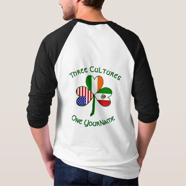 T-shirt Shamrock mexicain irlandais du drapeau américain p (Dos)