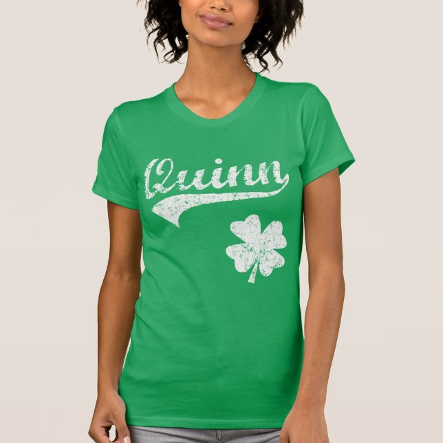 T-shirt Shamrock mignon d'Irlandais de famille de Quinn (Devant)