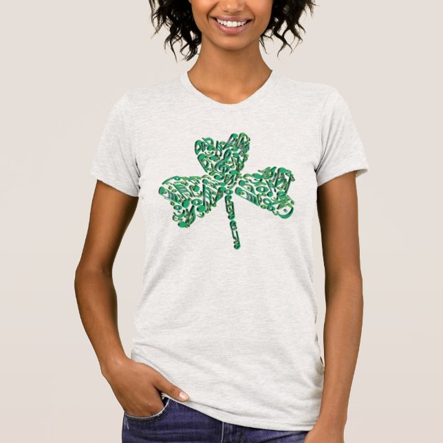 T-shirt shamrock Music Notes (Devant)