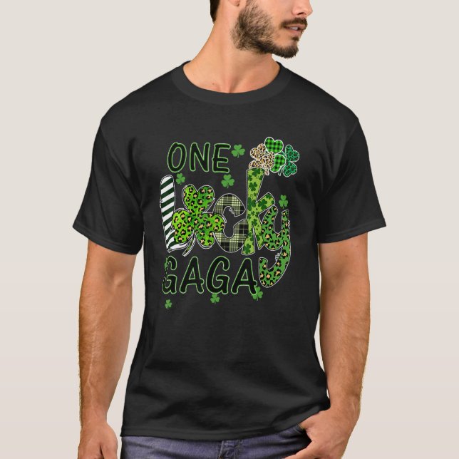 T-shirt Shamrock One Lucky Gaga St Patrick's Day (Devant)