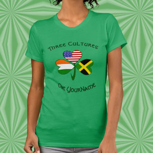 T-shirt Shamrock personnalisé pour femmes Jamaïque Irlande