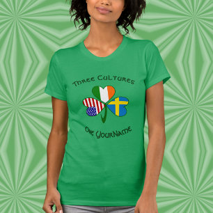 T-shirt Shamrock personnalisé pour femmes Suède Irlande Ét