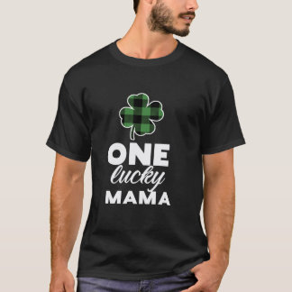 T-shirt Shamrock Plaid One Lucky Mama