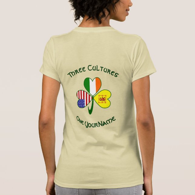 T-shirt Shamrock Scotland Lion Rampant Ireland USA Women's (Dos)