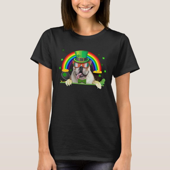 T-shirt Shamrock St Patrick s Day French Bulldog Leprechau (Devant)