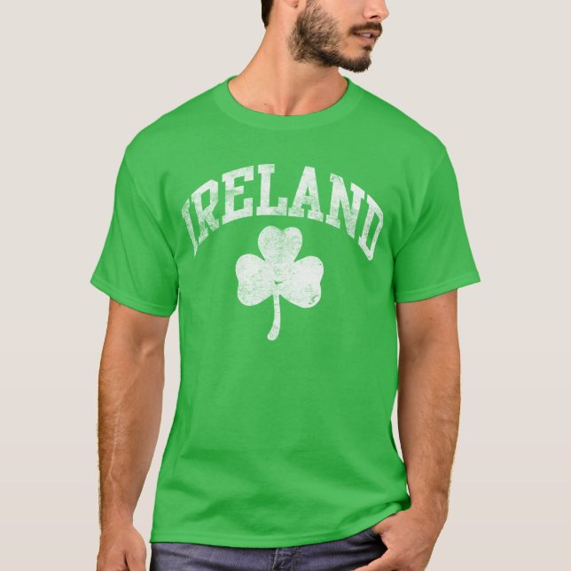 T-shirt Shamrock vert et blanc frais de l'Irlande (Devant)