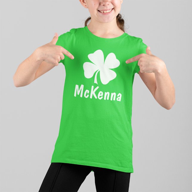 T-shirt Shamrock vert personnalisé enfants Jour de la Sain (Créateur téléchargé)