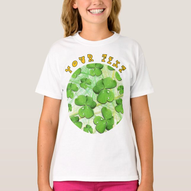 T-shirt Shamrock vert St Patrick's (Devant)