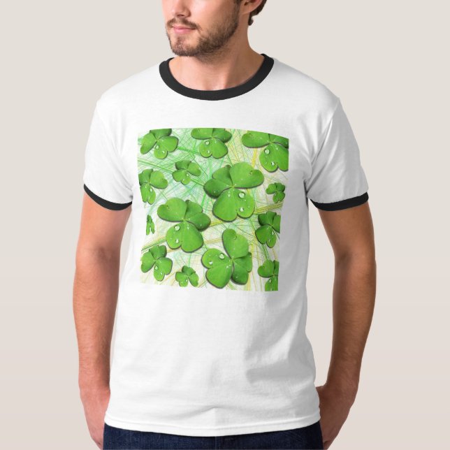 T-shirt Shamrock vert St Patrick's Day (Devant)