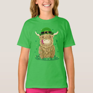 T-shirt Shamrocks de la St Patrick's Day de la vache écos