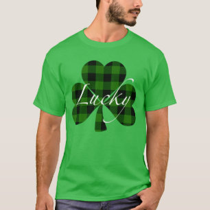 T-shirt Shamrocks de Lucky St. Patty   vert plaid