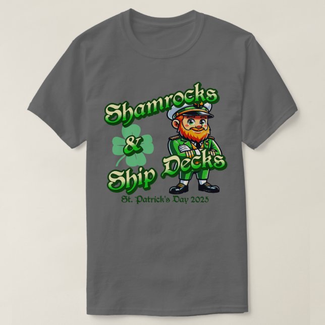 T-shirt Shamrocks Et Pont De Bateau Croisière Portent St p (Design devant)