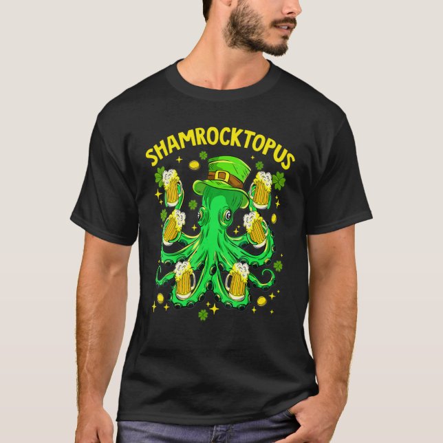 T-shirt Shamrocktopus Funny Octopus Leprechaun St patrick (Devant)