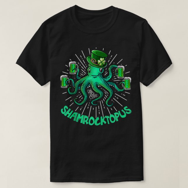 T-shirt Shamrocktopus Saint-Patricks Day poulpe irlandaise (Design devant)