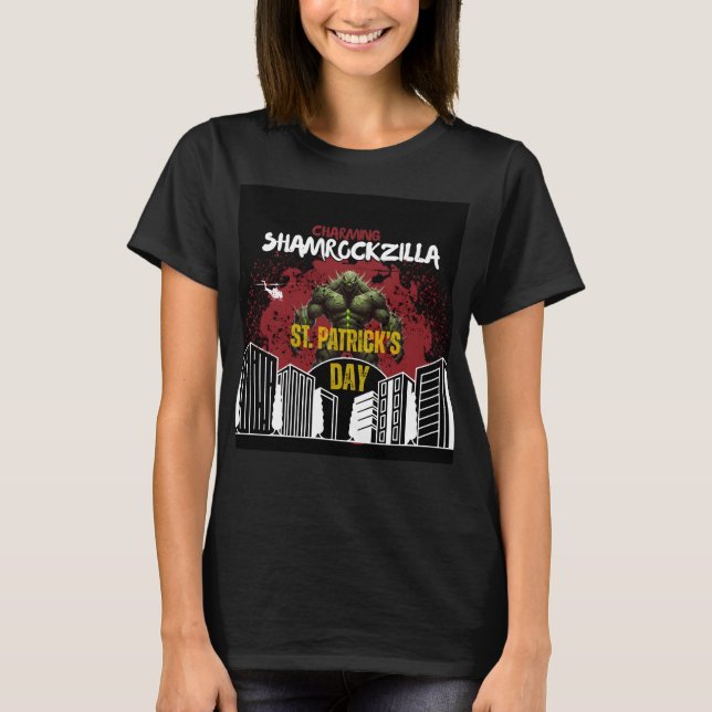 T-shirt Shamrockzilla : Monstre Kaiju de la Saint-Patrick (Devant)