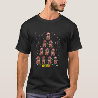T-shirt Shar Pei Chien Santa Hat Noël Lumières Hommes Femm