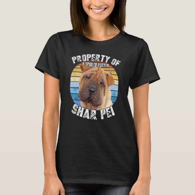 T-shirt Shar Pei Propriété De Retro (Devant)