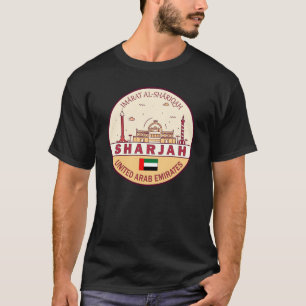 T-shirt Sharjah Émirats arabes unis Emblem Skyline de la v