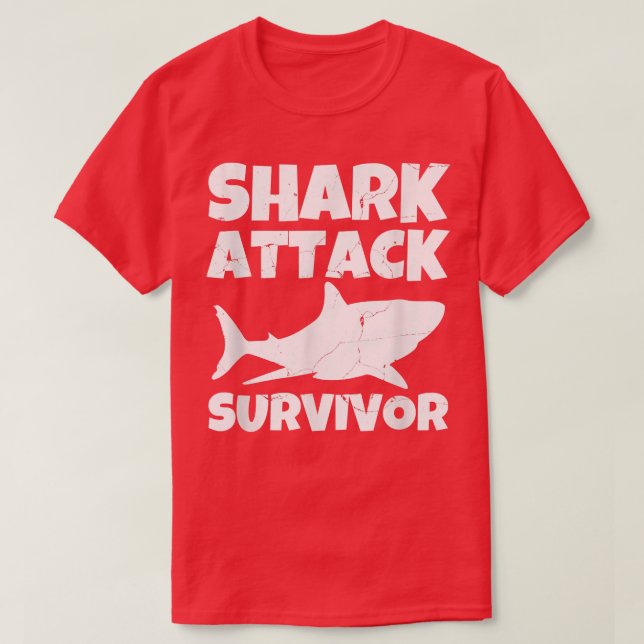 T-shirt Shark Attack Survivor Grunge  (Design devant)