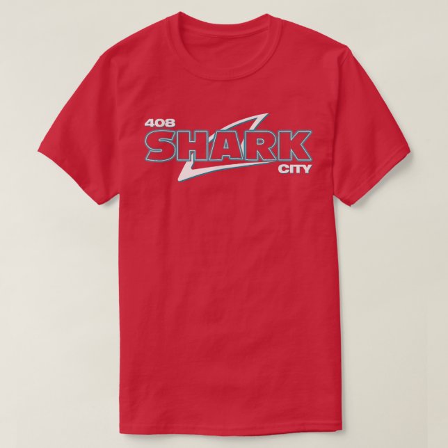 T-shirt Shark City, San Jose Savages, San Jo, 408, Sj San (Design devant)