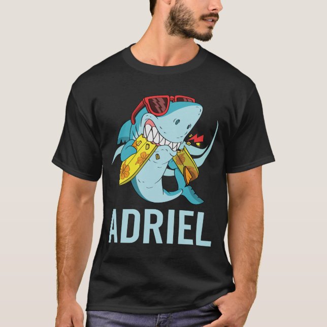 T-shirt Shark drôle - Nom Adriel (Devant)