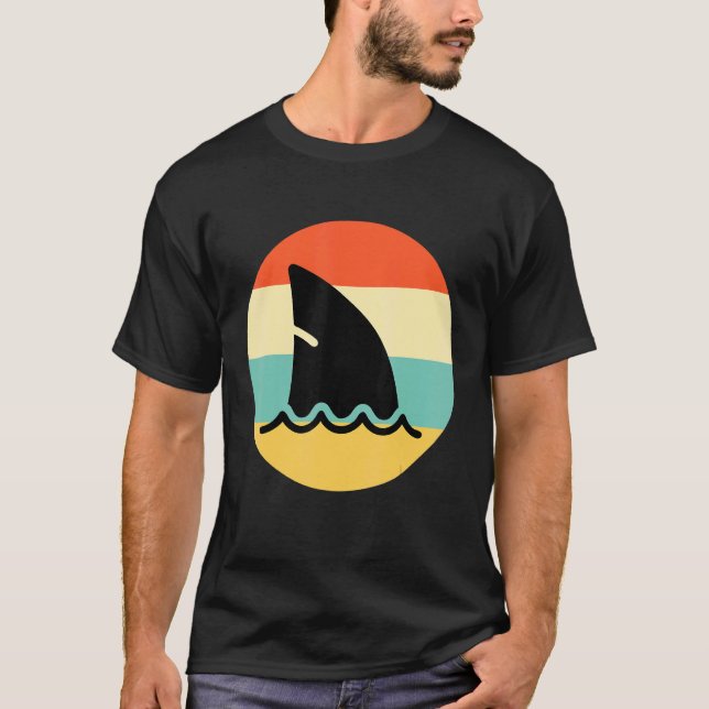 T-shirt Shark Fin style rétro requin (Devant)