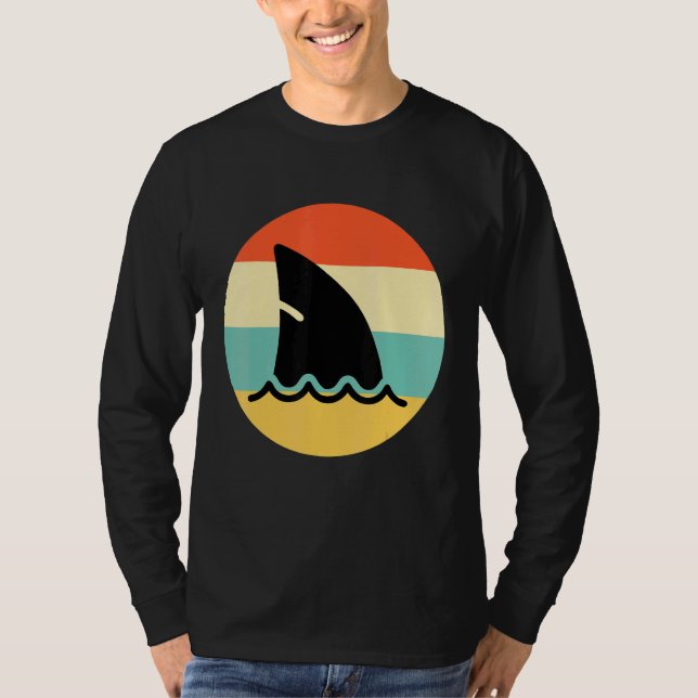 T-shirt Shark Fin style rétro requin (Devant)