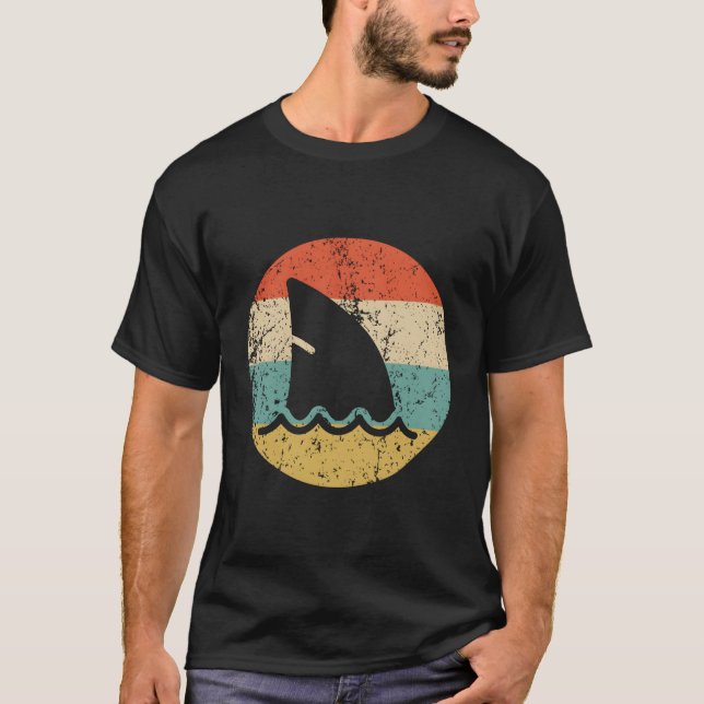 T-shirt Shark Fin style rétro requin (Devant)